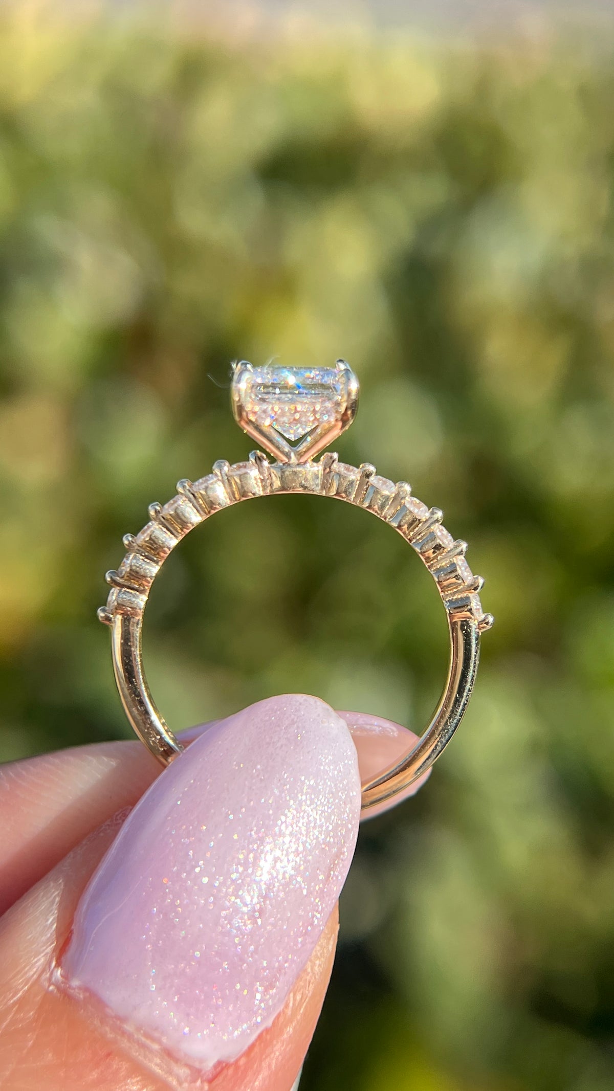 Iris 1.02ct E-VS1 Princess Cut Lab Grown Diamond Engagement Ring 14K Gold