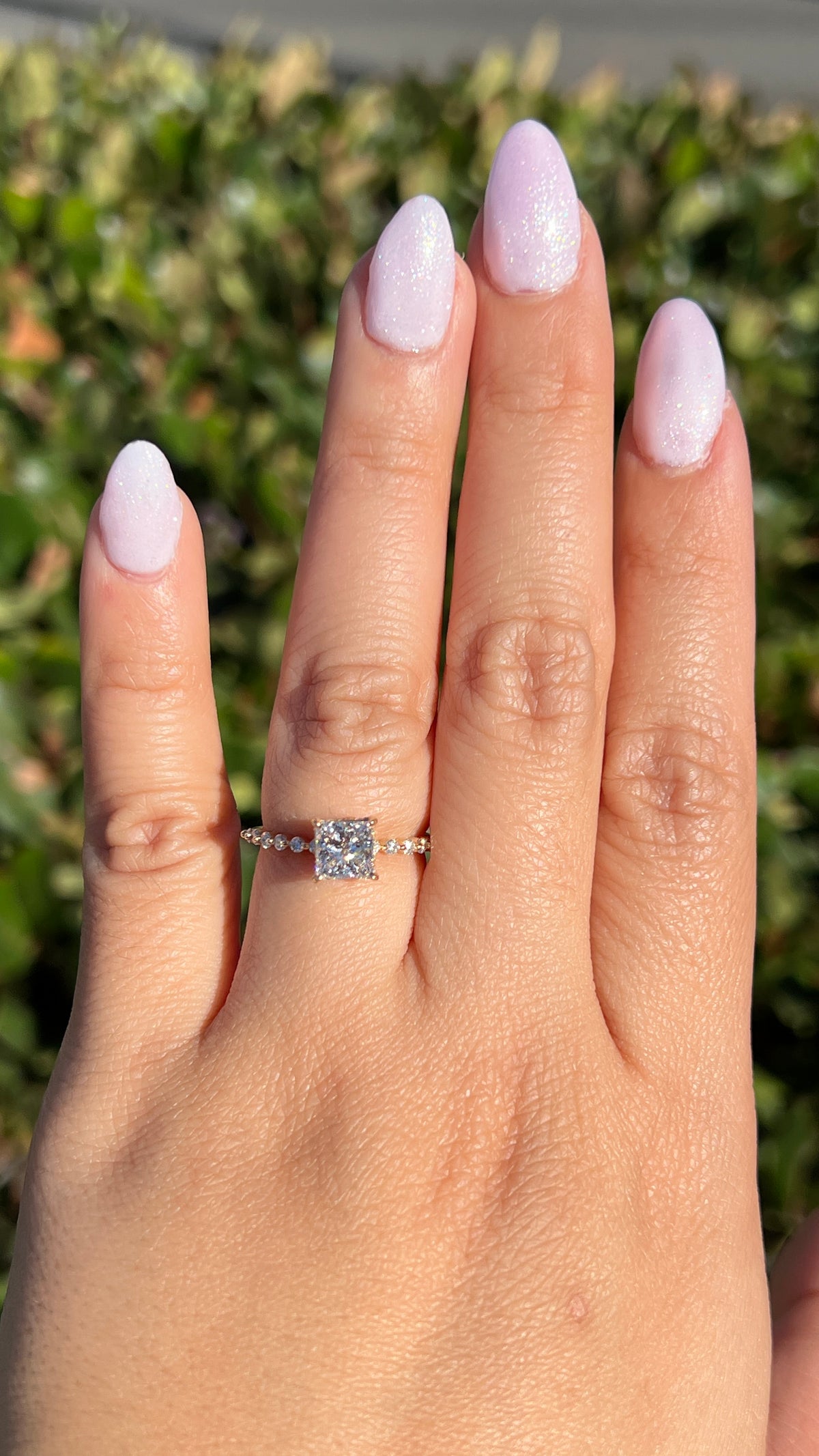 Iris 1.02ct E-VS1 Princess Cut Lab Grown Diamond Engagement Ring 14K Gold