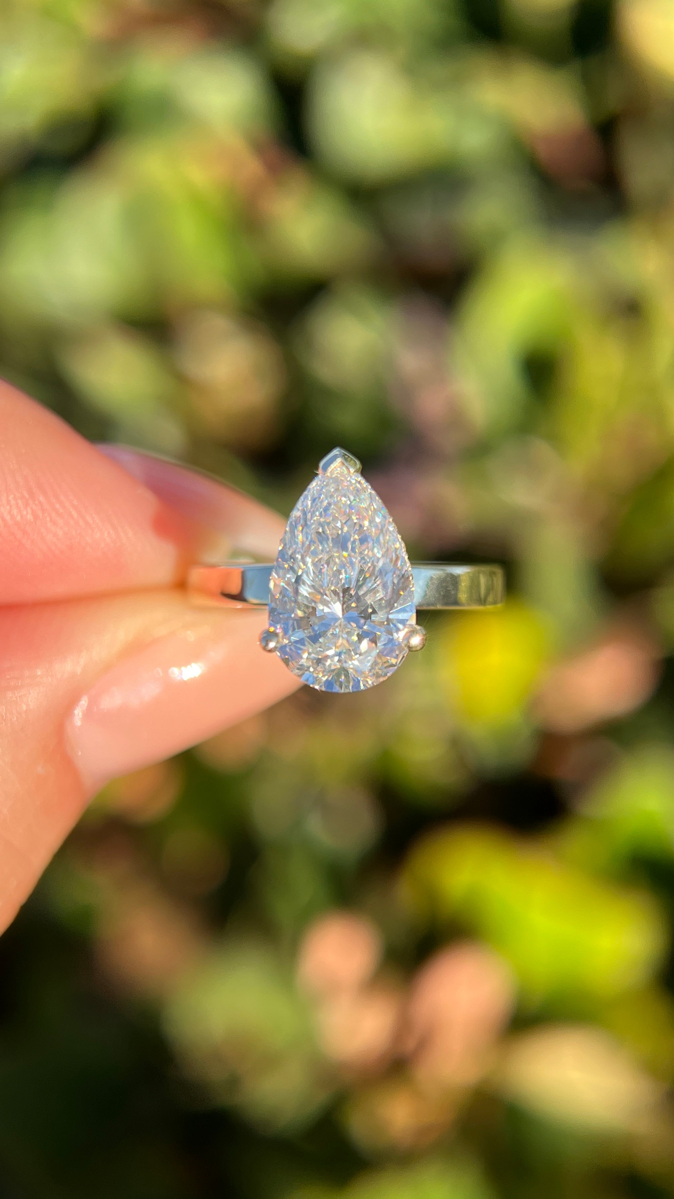 Andrea E-VS1 Pear Cut Lab Grown Diamond Engagement Ring 14K