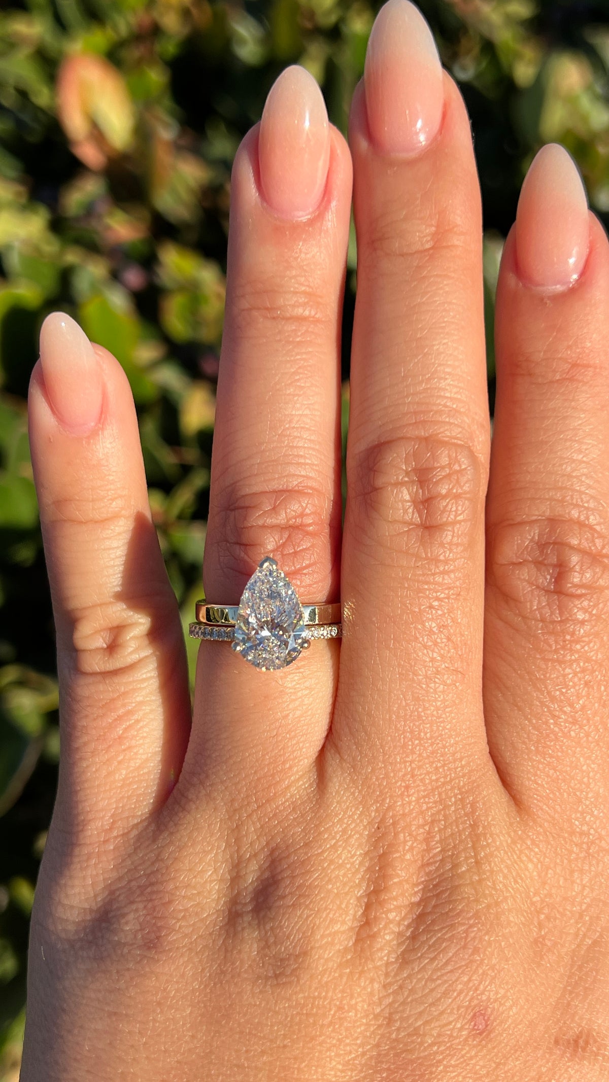 Andrea 2.94ct E-VS1 Pear Cut Lab Grown Diamond Engagement Ring 14K Gold