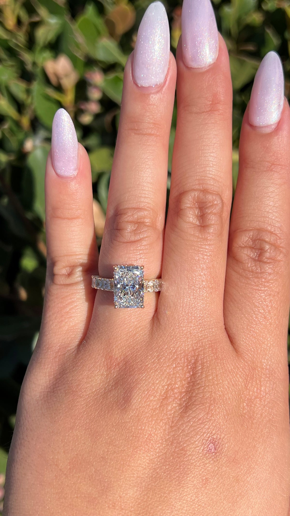 Remi 4.09ct E-VS1 Radiant Cut Lab Grown Diamond Engagement Ring 14K Gold