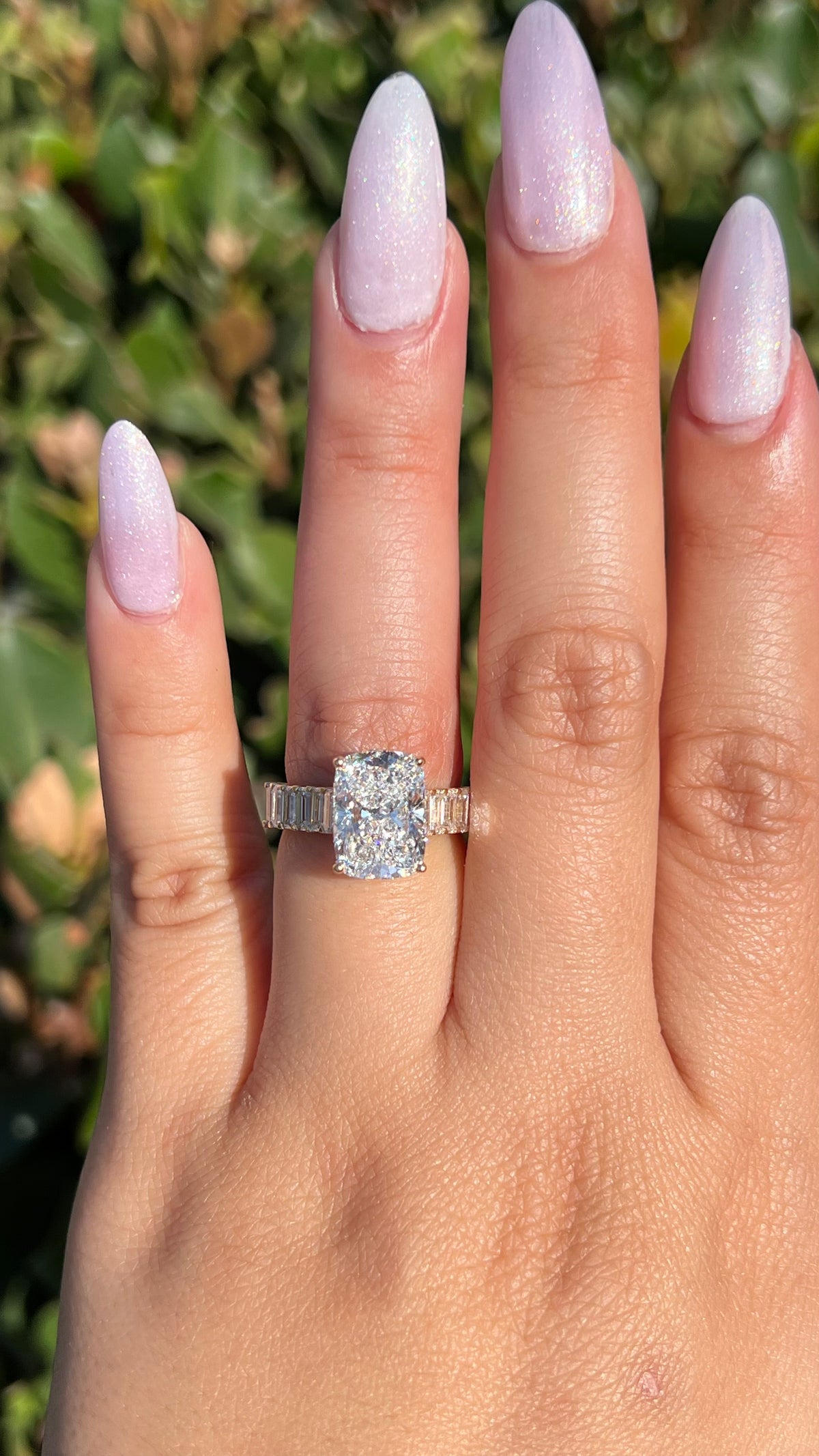 Emerson 4.10ct E-VS1 Elongated Cushion Cut Lab Grown Diamond Engagement Ring 14K Gold