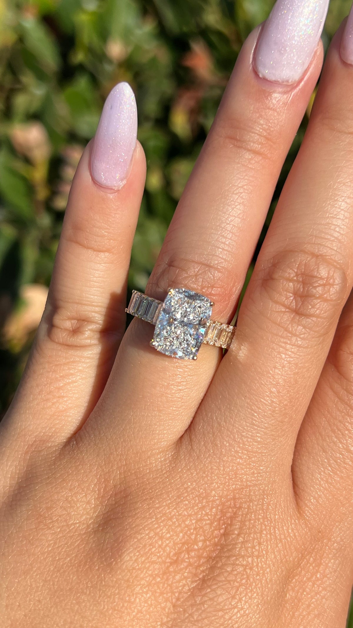 Emerson 4.10ct E-VS1 Elongated Cushion Cut Lab Grown Diamond Engagement Ring 14K Gold