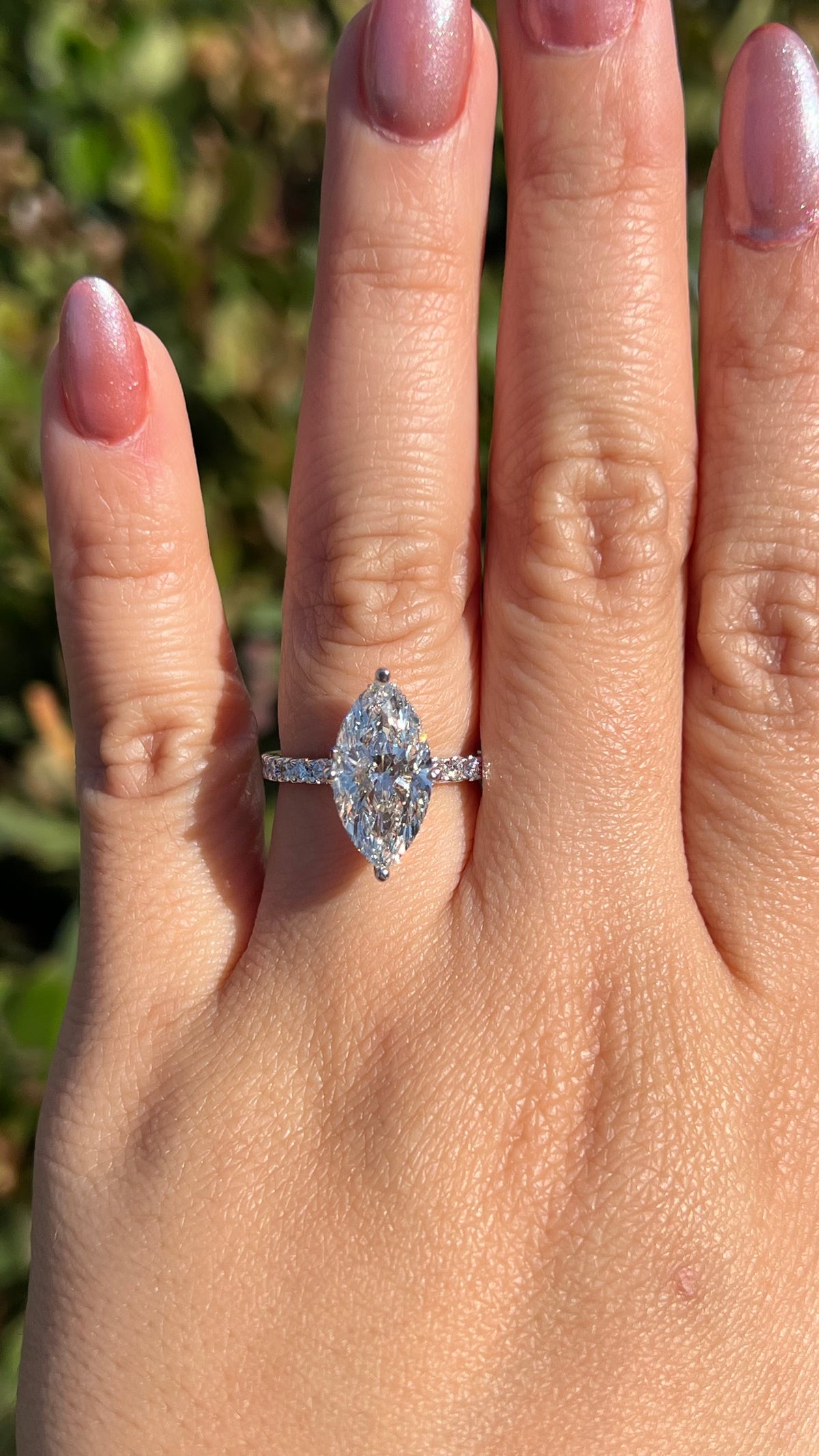 Jada 3.72ct E-VS1 Marquise Cut Lab Grown Diamond Engagement Ring 14K Gold