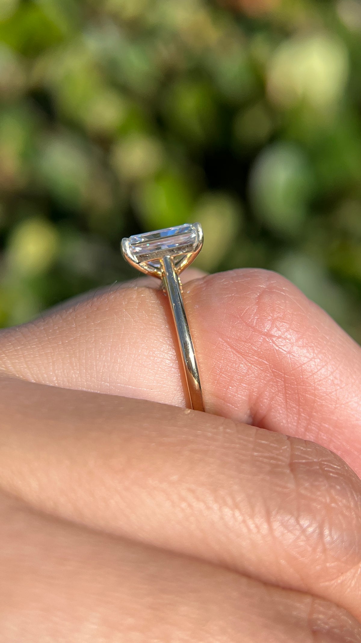 Ava Diamond Bridge 2.55ct E-VS1 Radiant Cut Lab Grown Diamond Engagement Ring 14K Gold