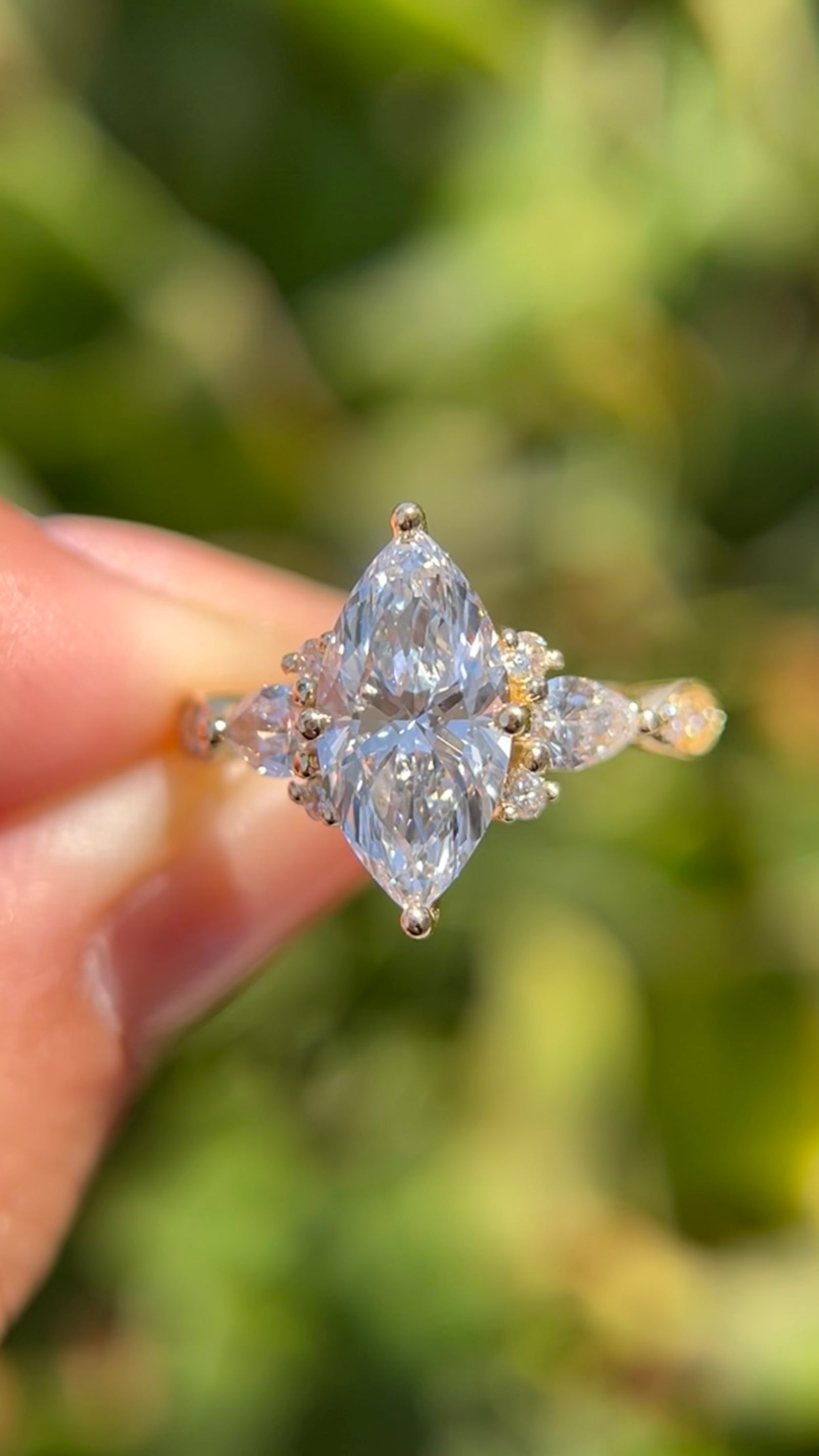 Paula 2.09ct E-VS1 Marquise Cut Lab Grown Diamond Engagement Ring 14K Gold