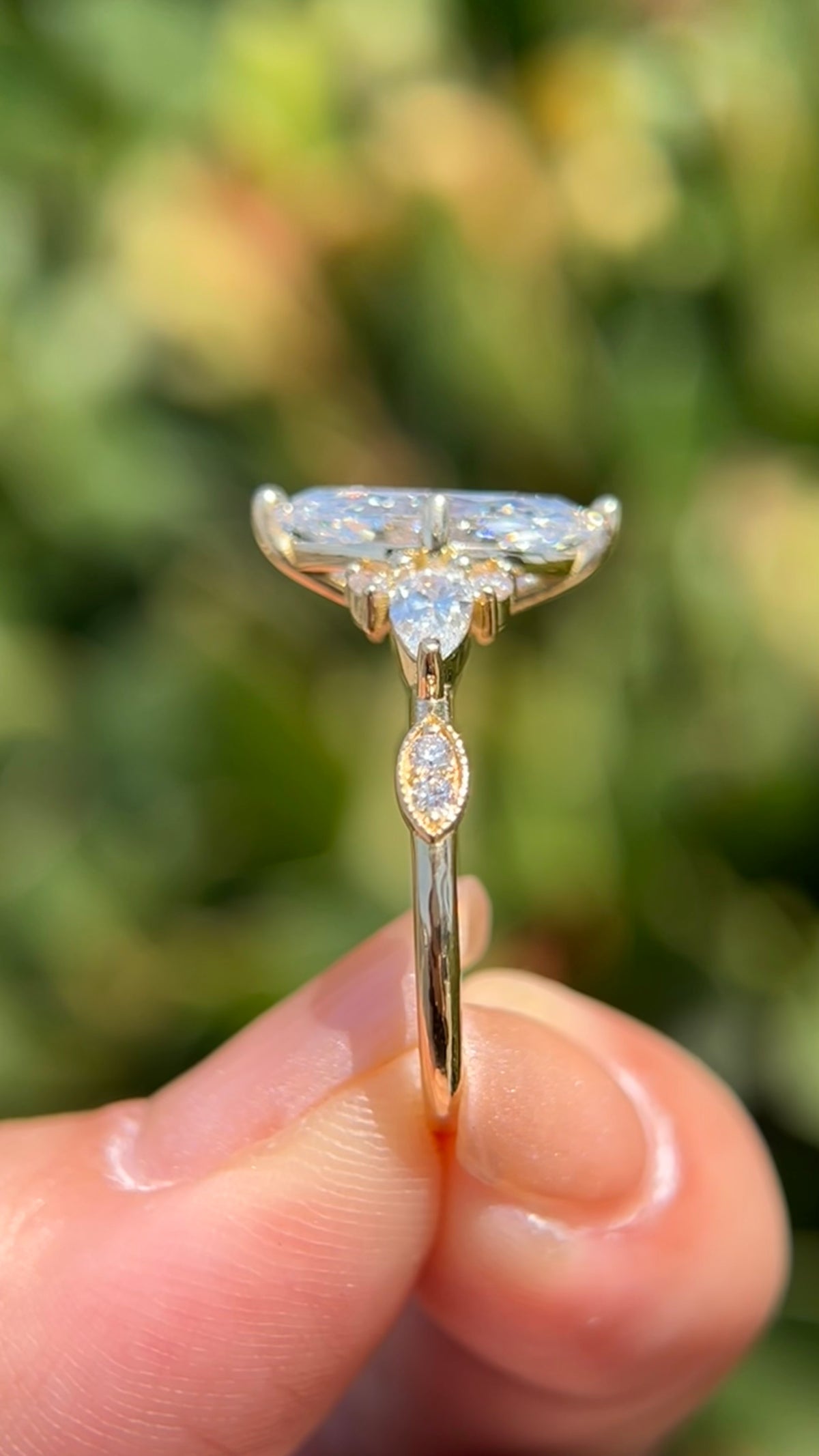 Paula 2.09ct E-VS1 Marquise Cut Lab Grown Diamond Engagement Ring 14K Gold