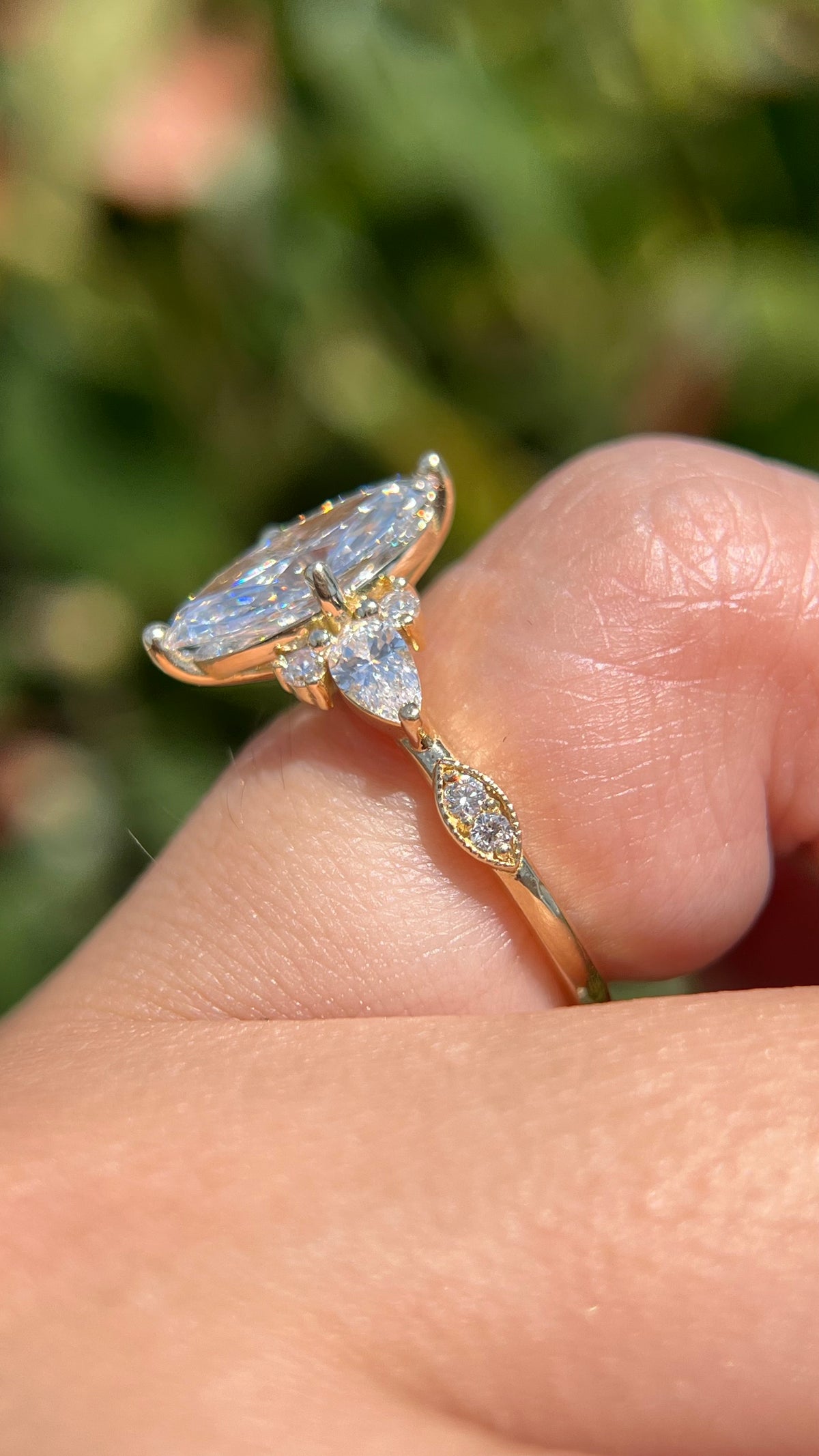 Paula 2.09ct E-VS1 Marquise Cut Lab Grown Diamond Engagement Ring 14K Gold