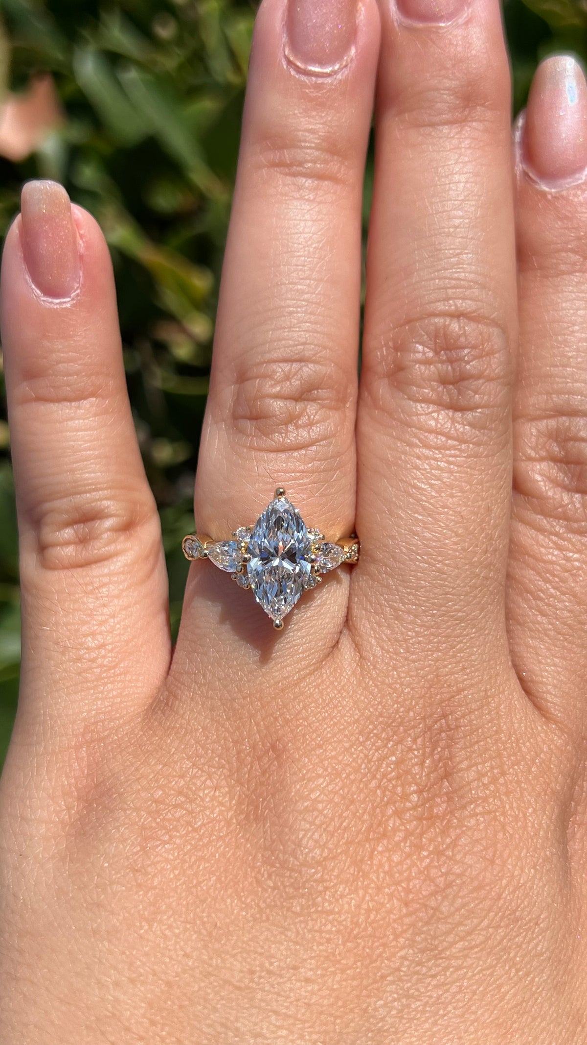 Paula 2.09ct E-VS1 Marquise Cut Lab Grown Diamond Engagement Ring 14K Gold