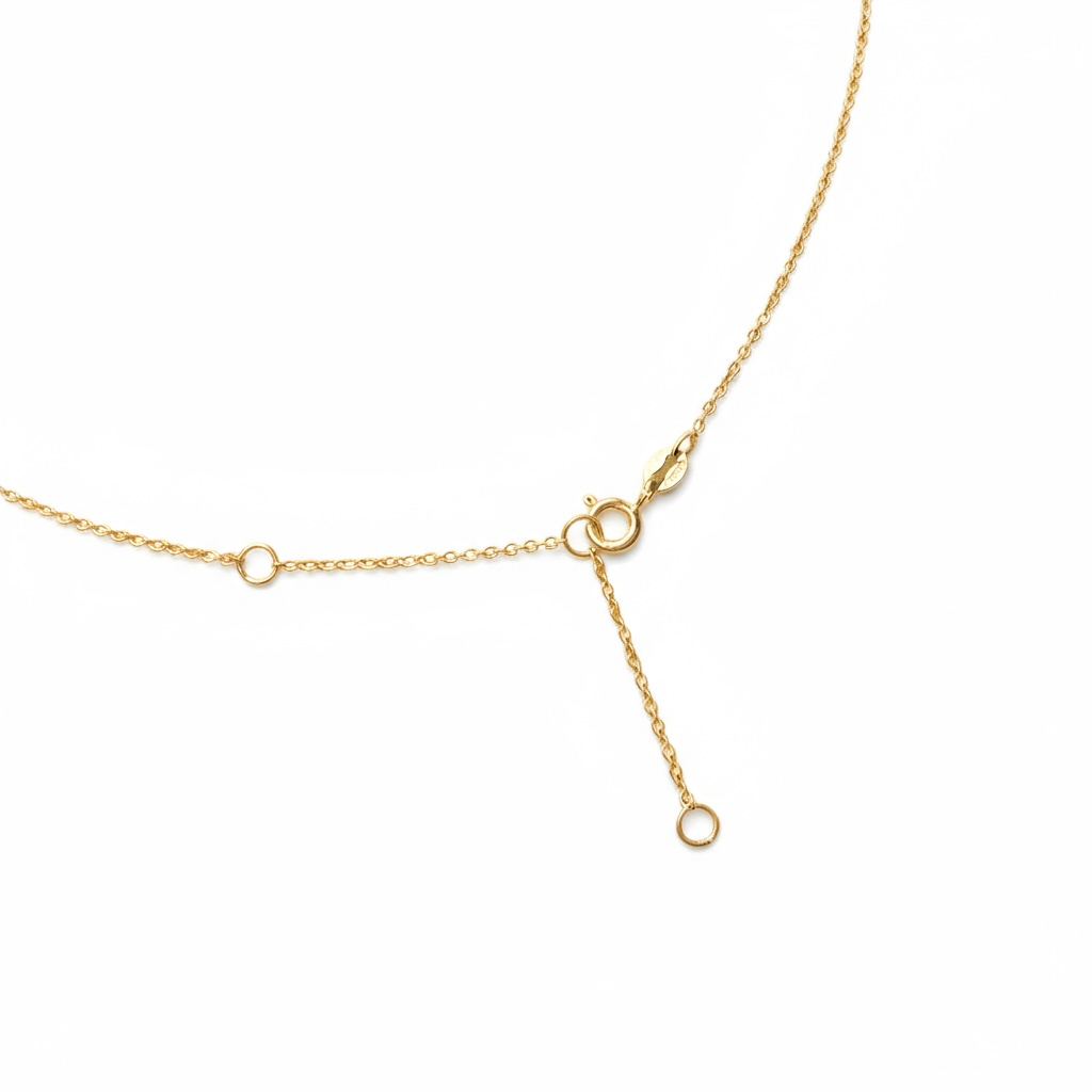 1.2mm Rolo Chain w/ Circle of Life Diamond Baguette Necklace 14K Solid Gold DFN009