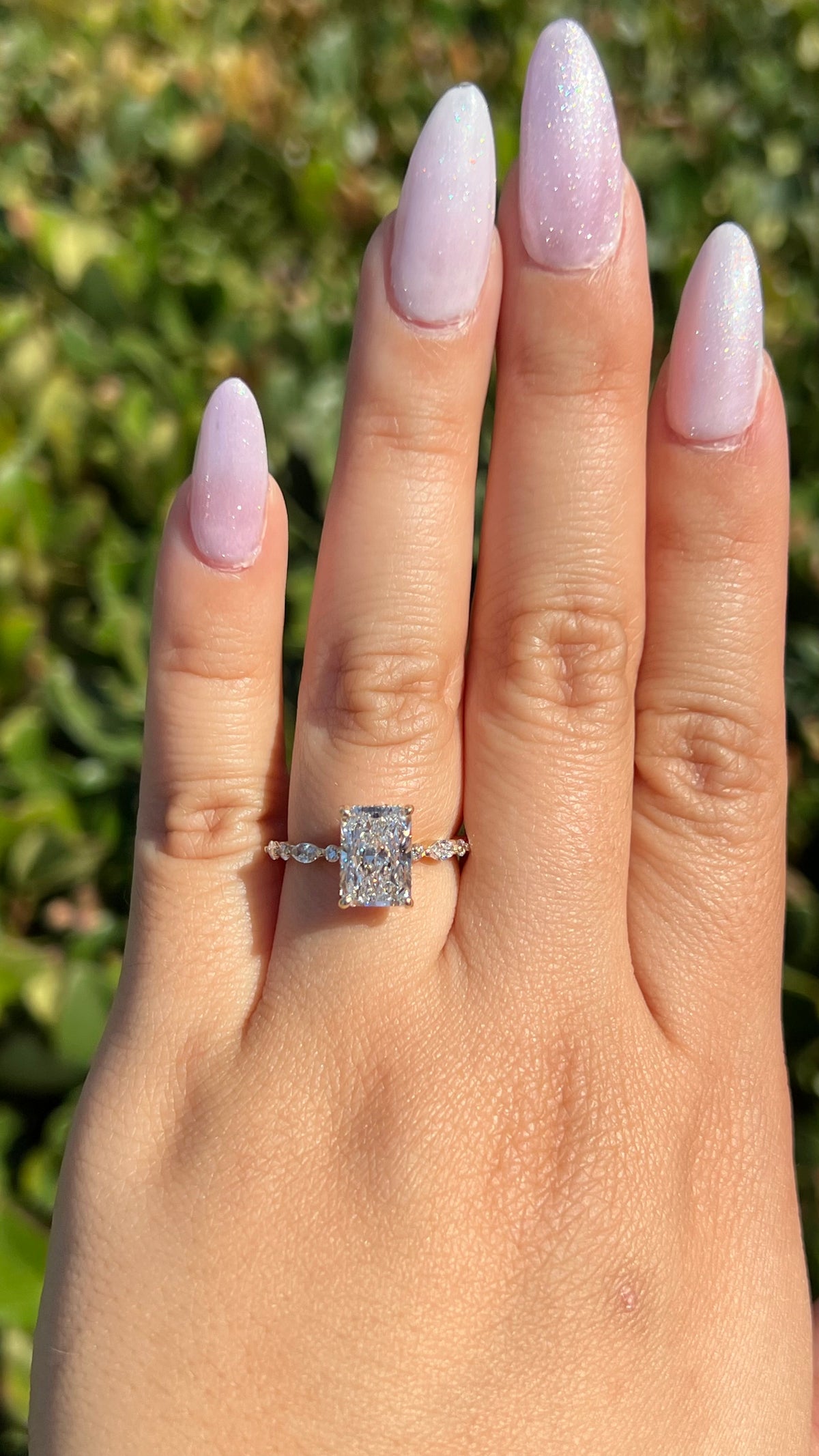 Mari 2.55ct E-VS1 Radiant Cut Lab Grown Diamond Engagement Ring 14K Gold