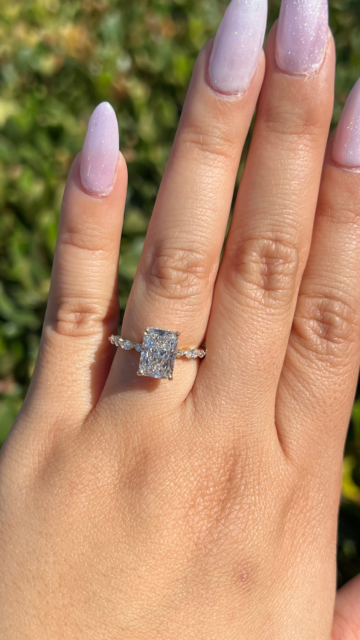 Mari 2.55ct E-VS1 Radiant Cut Lab Grown Diamond Engagement Ring 14K Gold