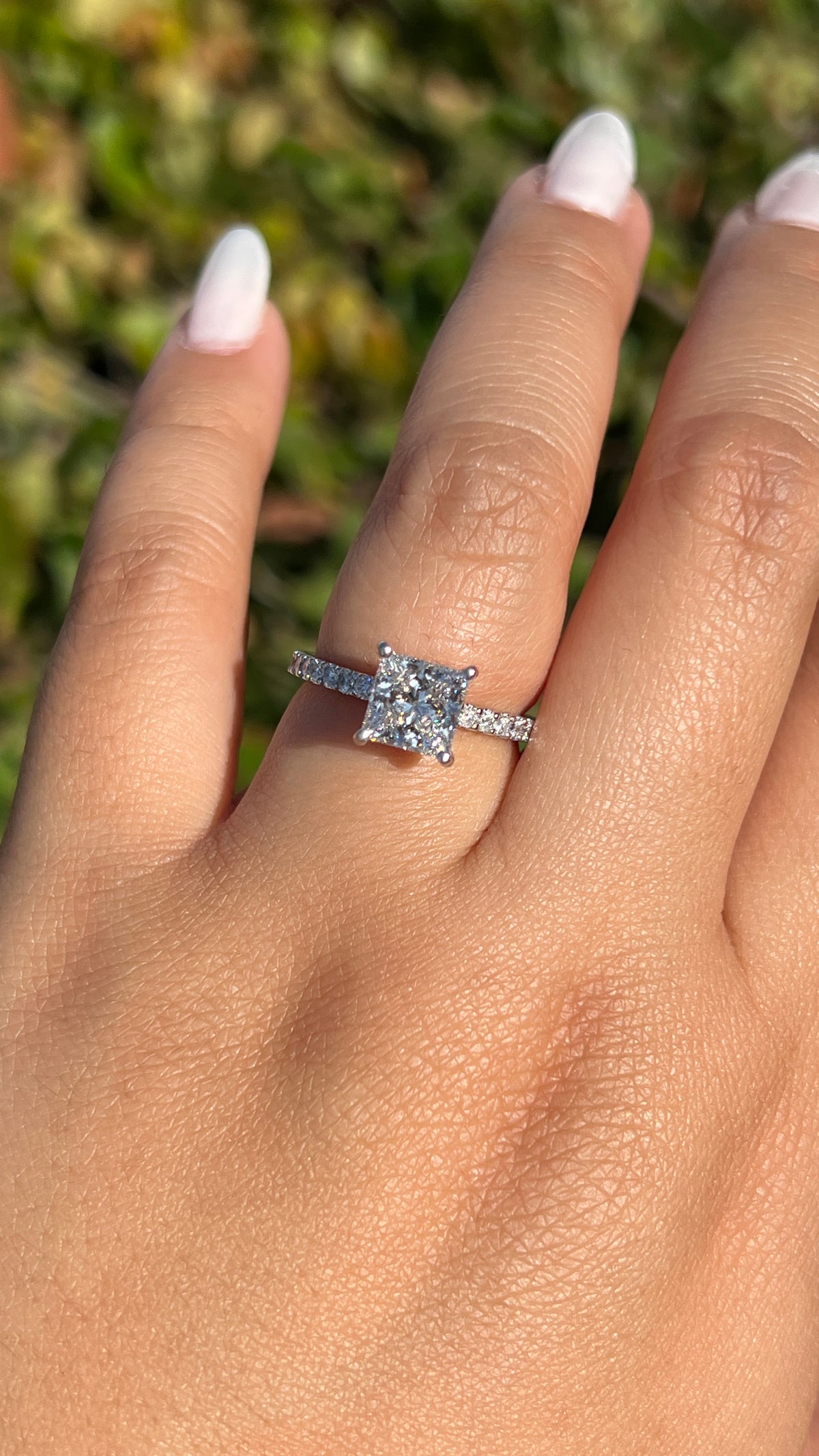 Jada 2.57ct F-VS1 Princess Cut Lab Grown Diamond Engagement Ring 14K Gold