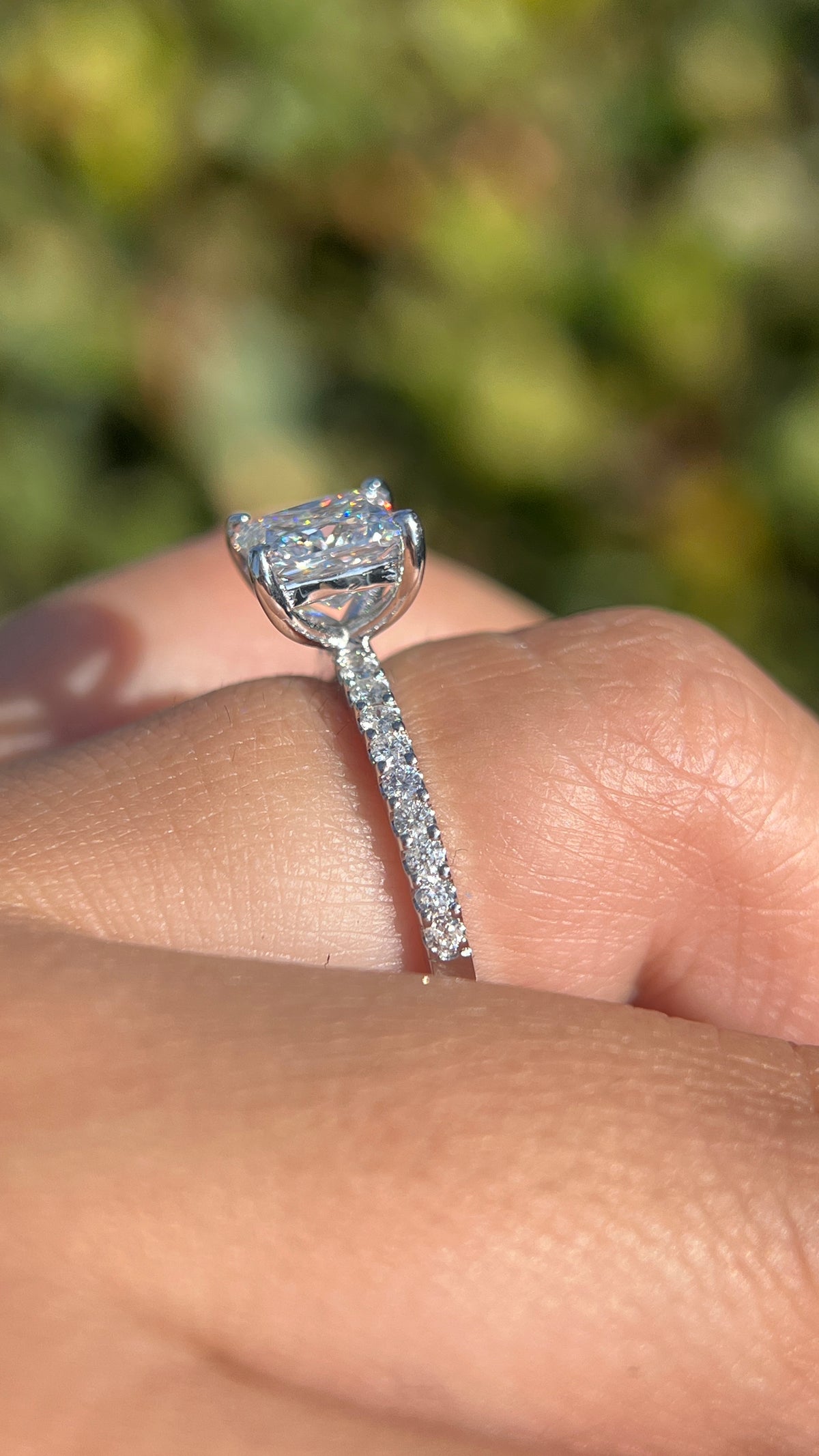 Jada 2.57ct F-VS1 Princess Cut Lab Grown Diamond Engagement Ring 14K Gold