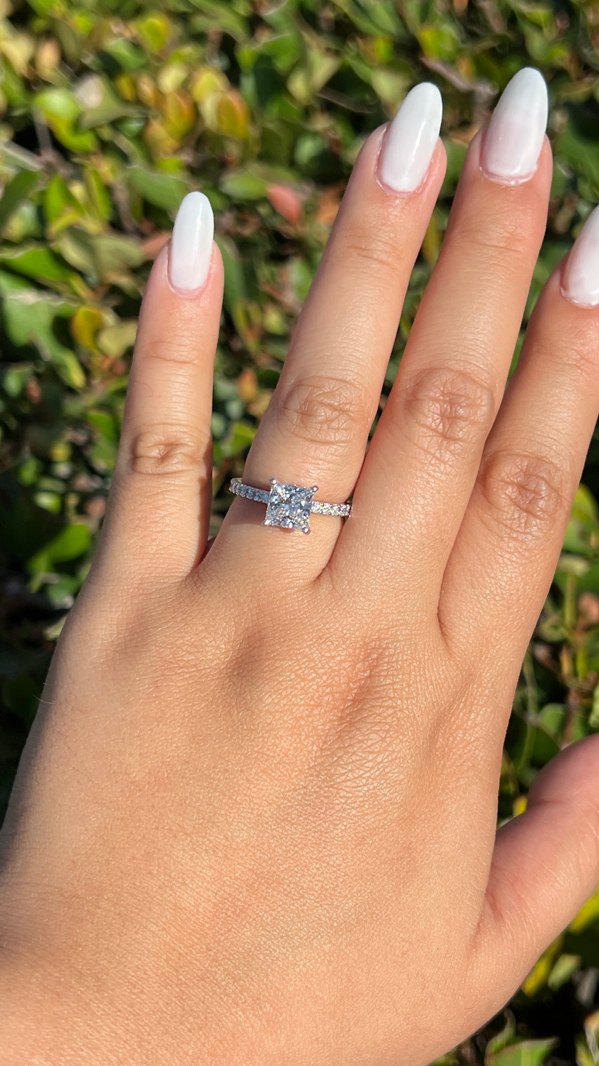 Jada 2.57ct F-VS1 Princess Cut Lab Grown Diamond Engagement Ring 14K Gold