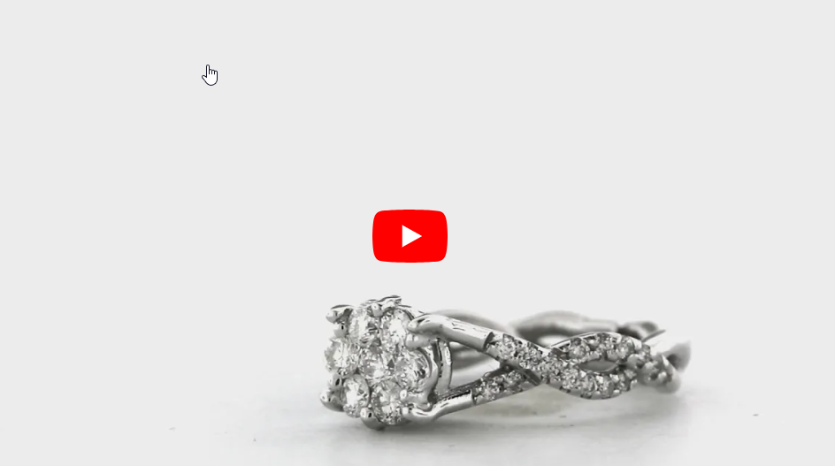 DIAMOND ENGAGEMENT RING 0.82 CT TW 14K WHITE GOLD DENG068 - NorthandSouthJewelry