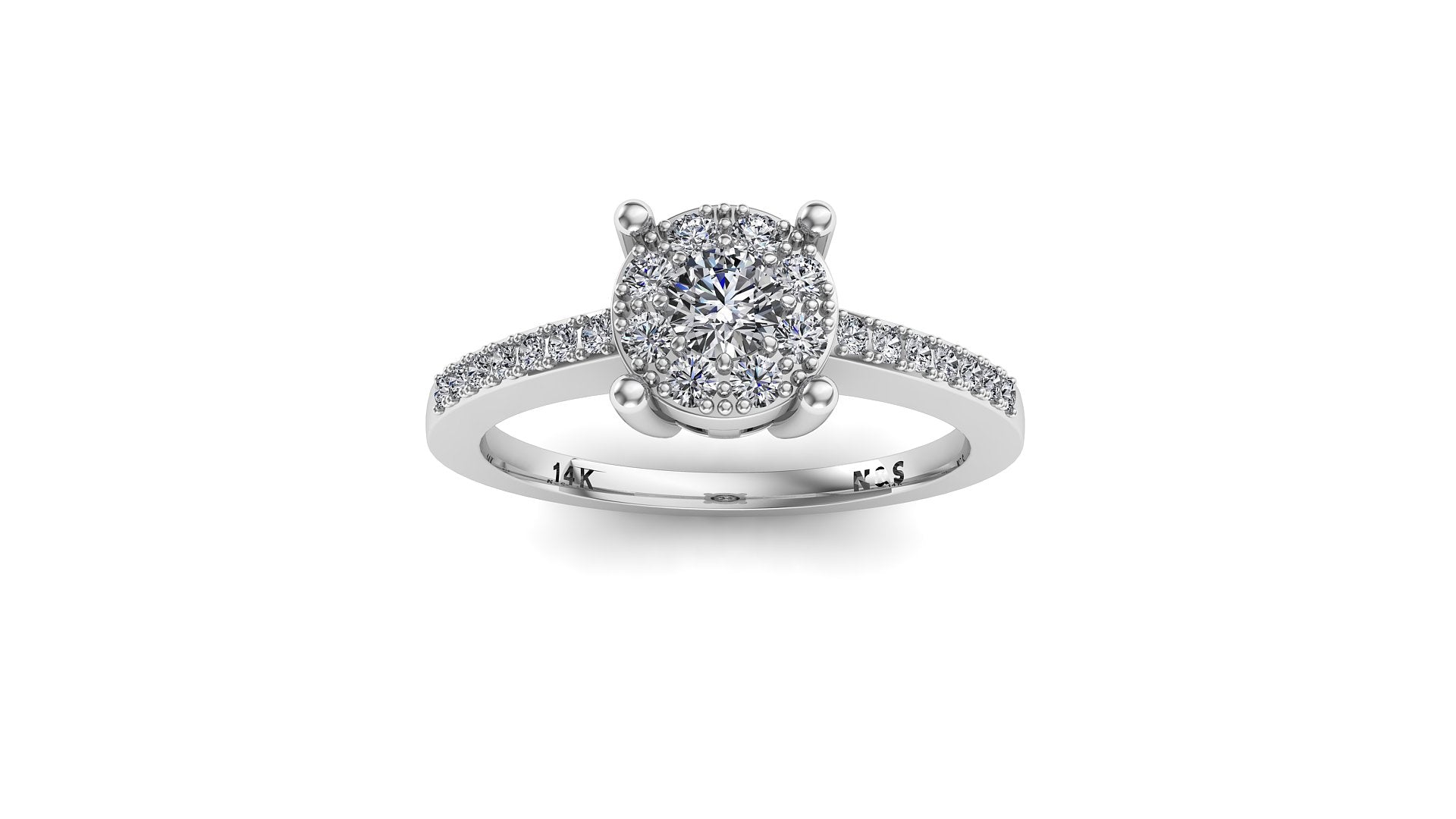 Diamond Engagement Ring 0.42 ct tw 14K White Gold DENG006