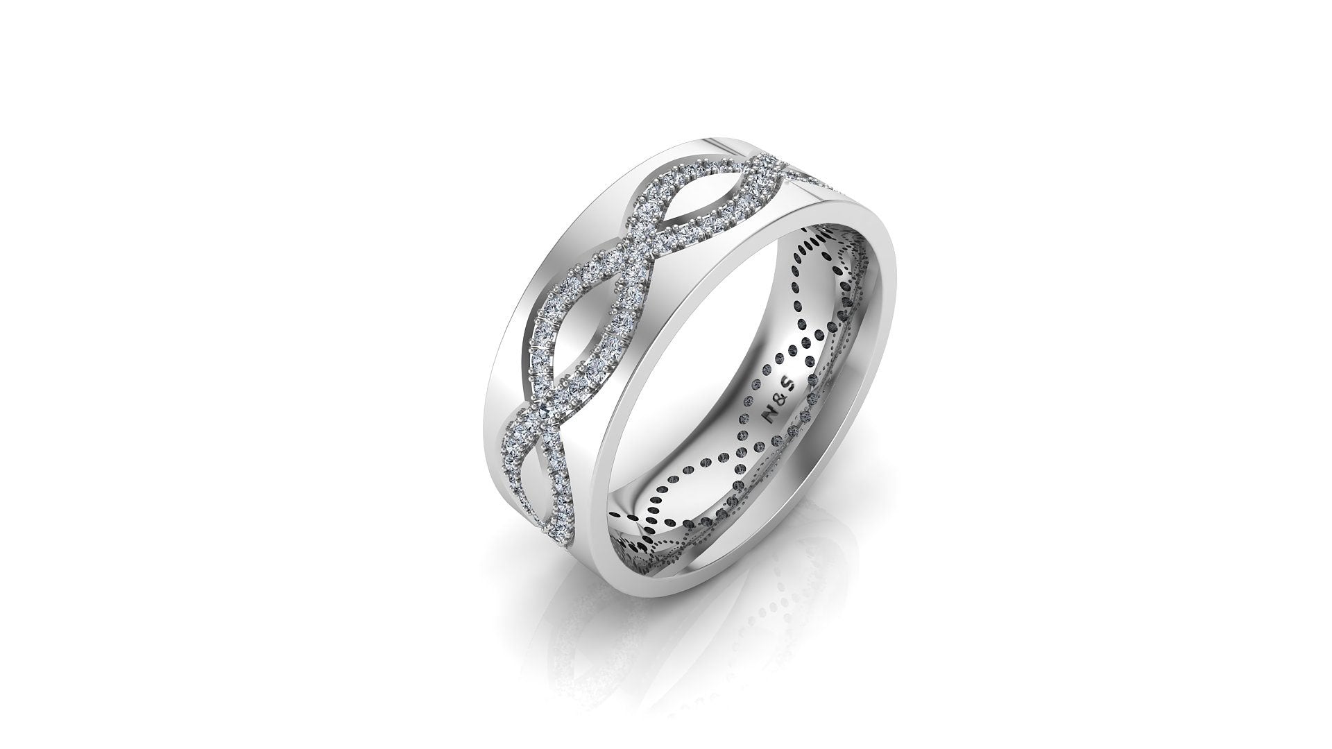 Men's 1.10ct tw Infinity Style Eternity Diamond Engagement Ring 14K Gold MR003