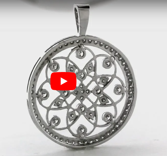 Floral Diamond Pendant 1 CT TW 14K White Gold DPEN006 - NorthandSouthJewelry