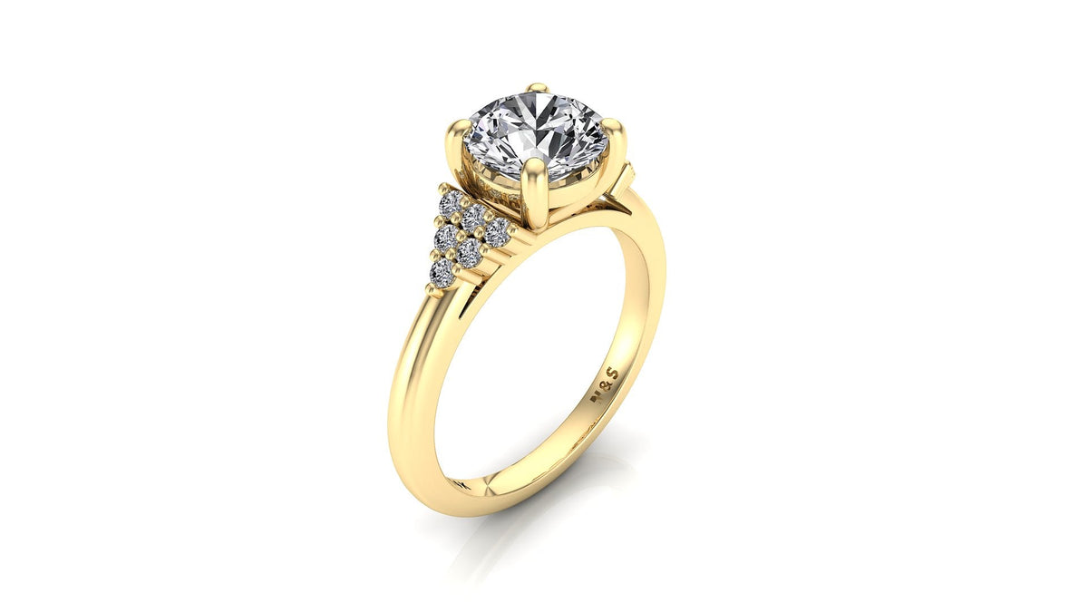 4.5mm (0.50ct) ForeverOne Princess Moissanite Diamond Engagement Ring 14K Gold MOENG090