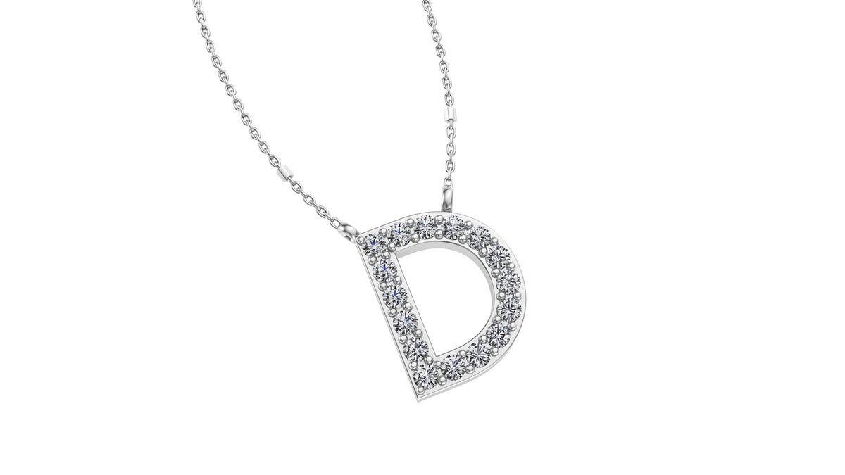 Initial D Diamond Pendant 14K Gold DIP004
