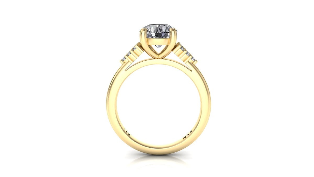 4.5mm (0.50ct) ForeverOne Princess Moissanite Diamond Engagement Ring 14K Gold MOENG090