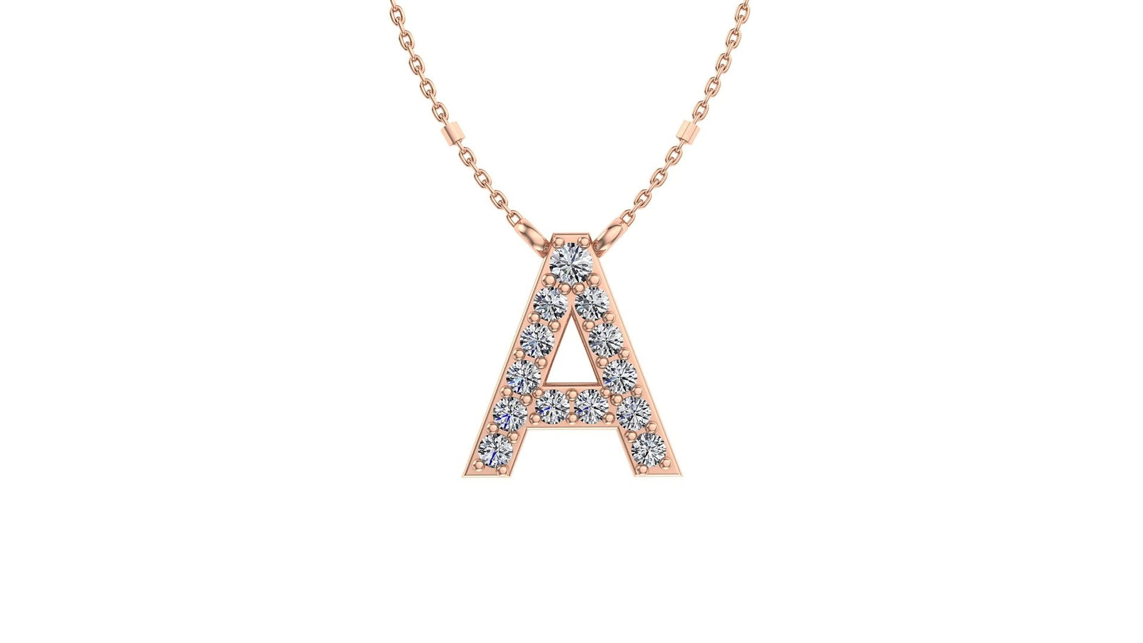Cursive Initial A Diamond Pendant 14K Gold DIP027