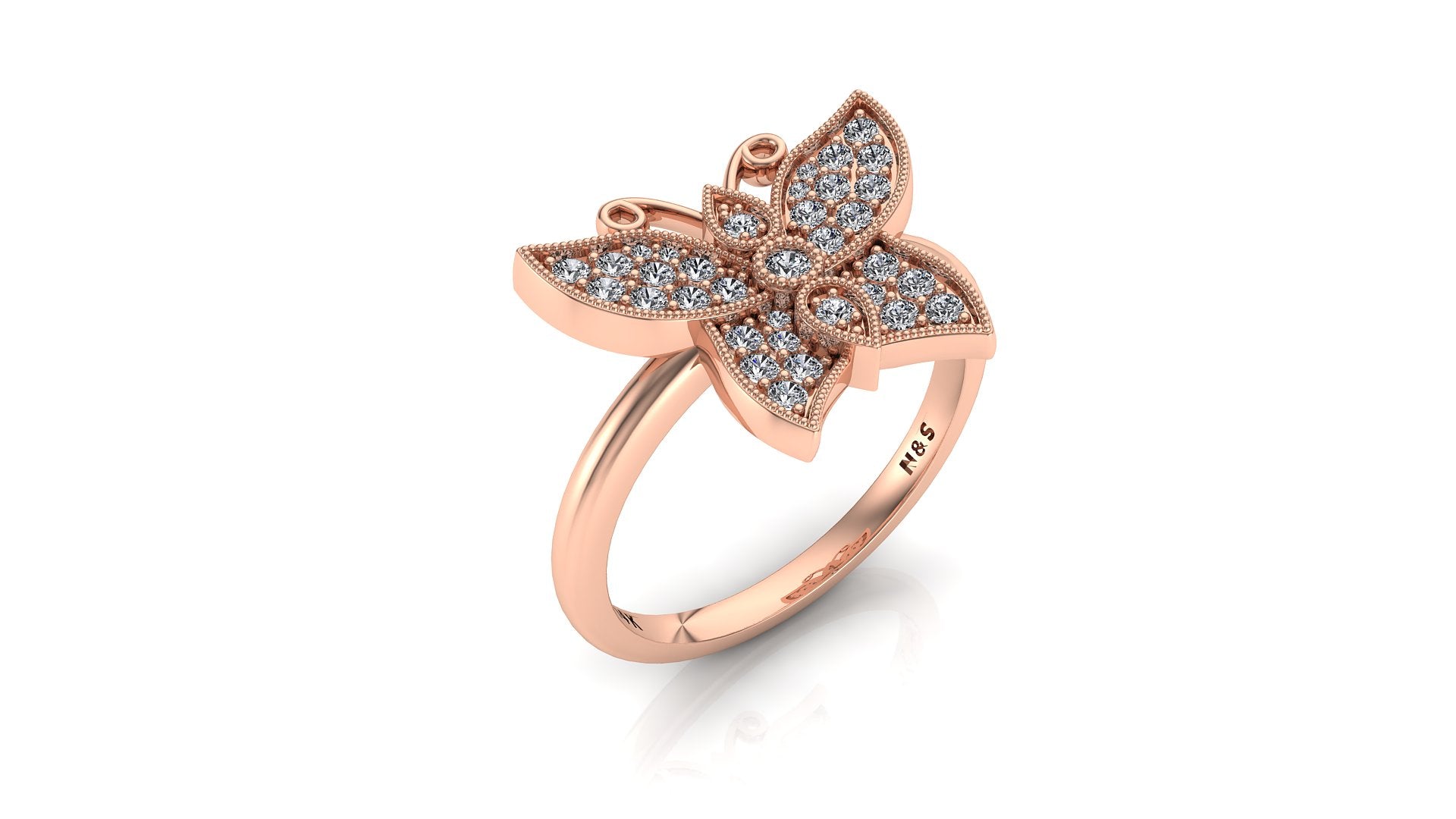 Diamond Butterfly Ring in Sterling Silver (1/20ct tw) – Day's Jewelers