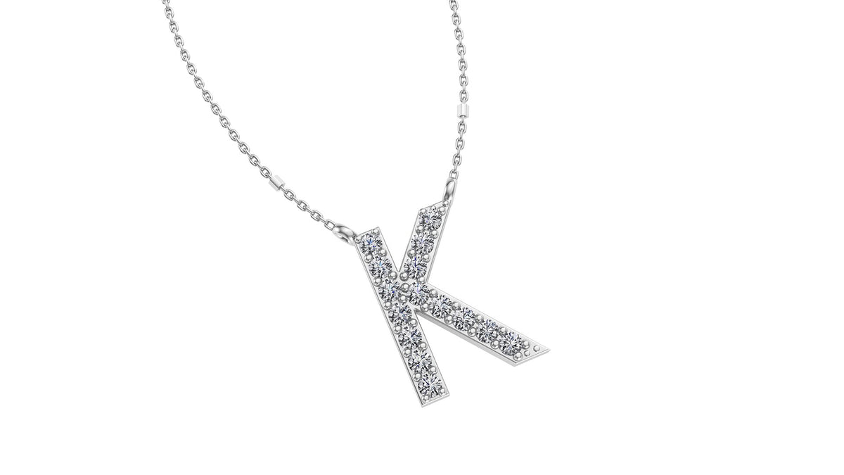 Initial K Diamond Pendant 14K Gold DIP011