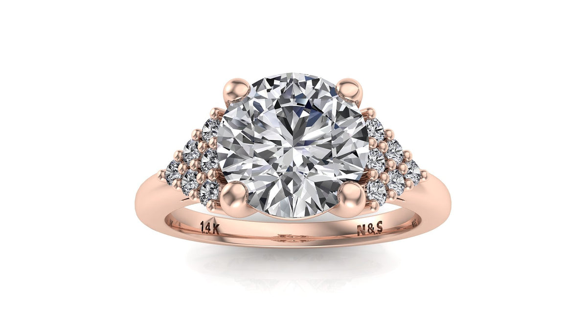 4.5mm (0.50ct) ForeverOne Princess Moissanite Diamond Engagement Ring 14K Gold MOENG090