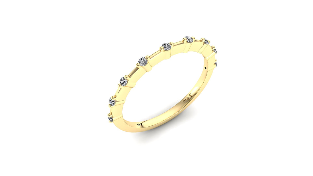 0.25ct Spaced Out Diamond Wedding Band 14K Gold BAN133