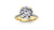 7.5mm (1.50ct) ForeverOne Round Moissanite Heart Style Undersetting Engagement Ring 14K Gold MOENG091