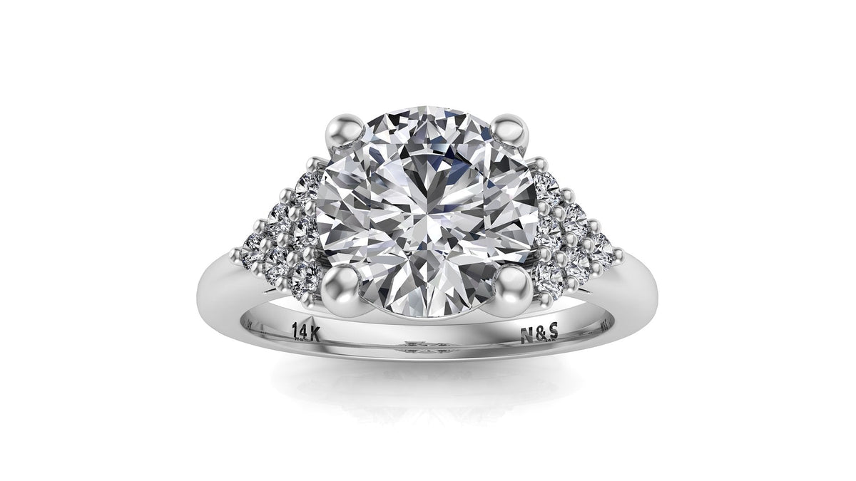 4.5mm (0.50ct) ForeverOne Princess Moissanite Diamond Engagement Ring 14K Gold MOENG090