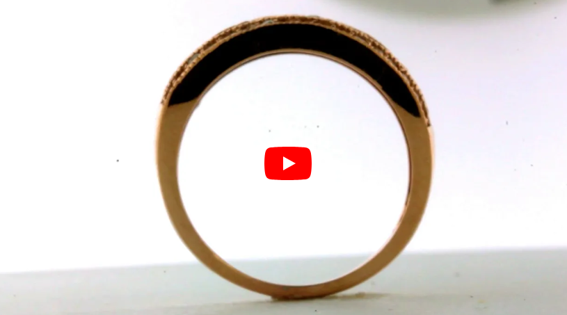 Milgrain Diamond Anniversary Band 0.98 ct tw Round-cut 14K Rose Gold BAN043 - NorthandSouthJewelry