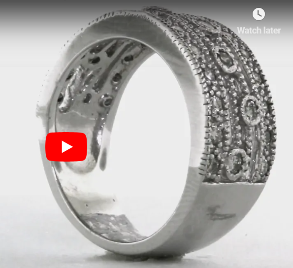 Diamond Anniversary Band 0.70 ct tw Round-cut 14K White Gold BAN032 - NorthandSouthJewelry