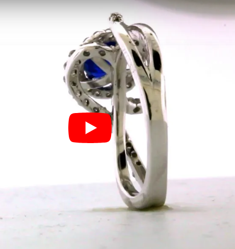 1.04 CT Sapphire Diamond Ring 0.53 CT TW 14K White Gold SPR004 - NorthandSouthJewelry