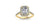 7x5mm (1.00ct) ForeverOne Emerald Moissanite Diamond Halo Engagement Ring 14K Gold MOENG086