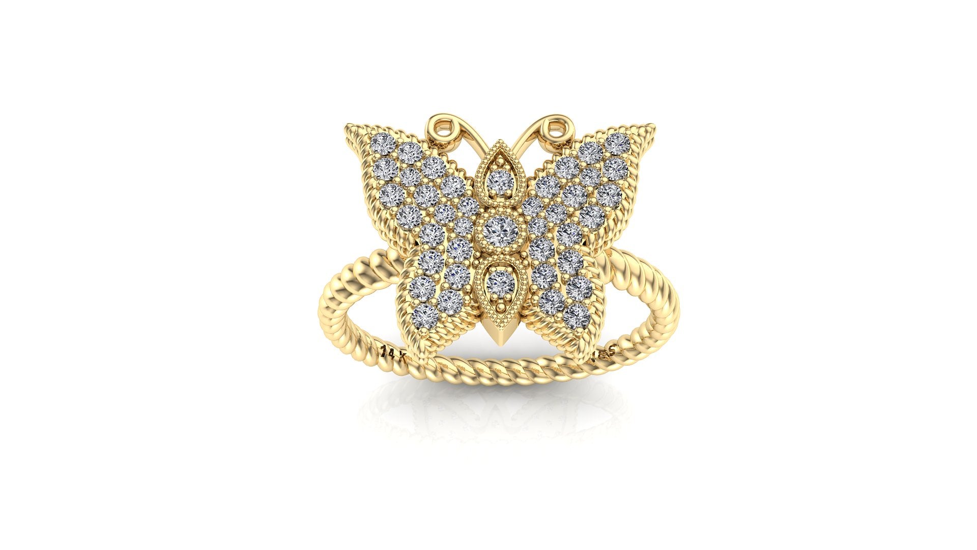 Diamond Butterfly Ring NIJ014