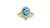 9x6mm (1.30ct) Milgrain Pear Cut Blue Topaz Diamond Halo 14K Gold Ring BSAQ009