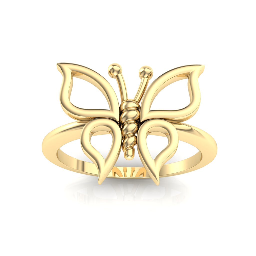 tiny butterfly ring mau_Jewelry12～14号 14K Gold Plated Butterfly and Cz Mini Butterfly Snake Ring