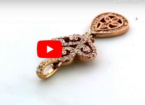 Diamond Pendant 0.92 CT TW 14K Rose Gold DPEN044 - NorthandSouthJewelry