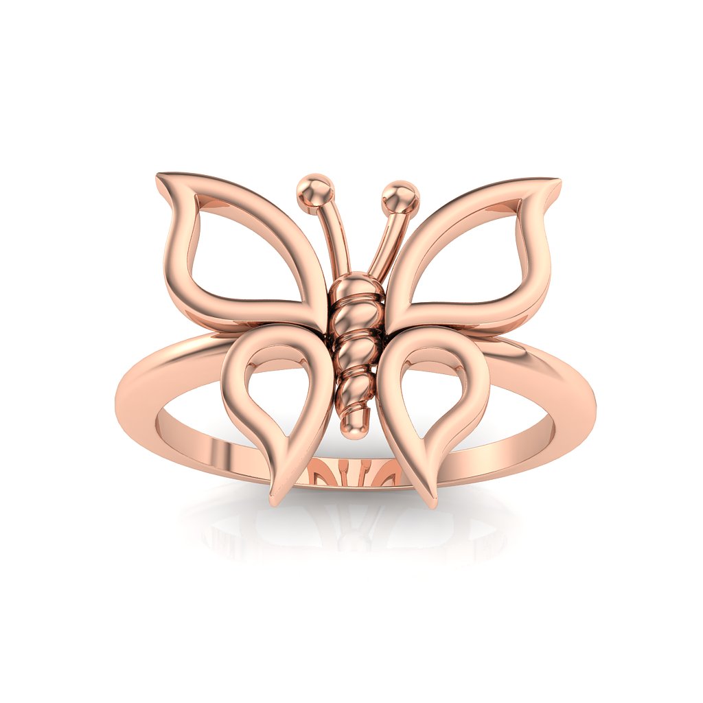 tiny butterfly ring mau_Jewelry12～14号 14K Gold Plated Butterfly and Cz Mini Butterfly Snake Ring
