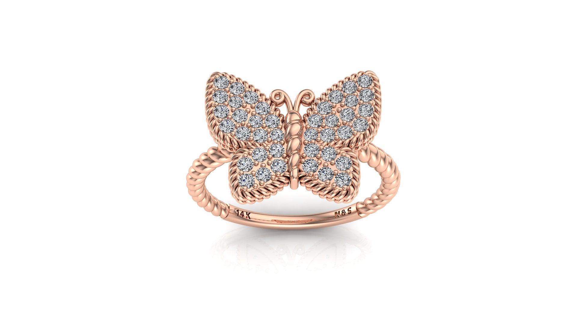 Diamond Butterfly Ring NIJ013