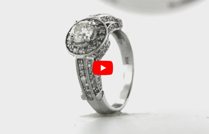 Diamond Engagement Ring 1.35 ct tw 14K White Gold DENG056 - NorthandSouthJewelry