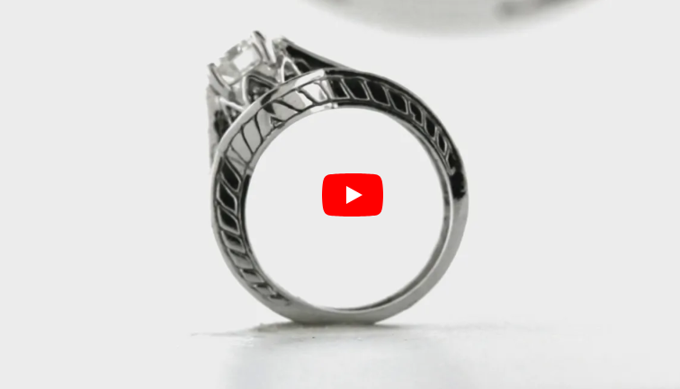 Diamond Engagement Ring Set 1.23 ct tw 14K White Gold DENG054 - NorthandSouthJewelry