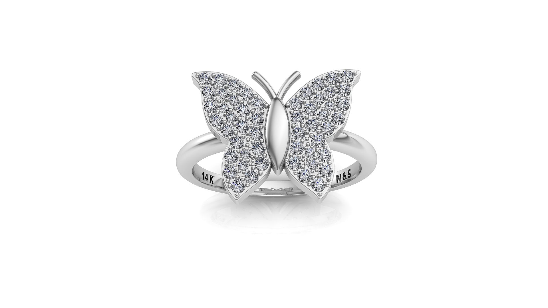 Diamond Butterfly Ring NIJ011 - North & South Jewelry