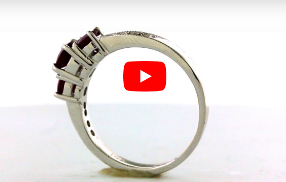 0.68 CT Ruby Diamond Ring 0.11 CT TW 14K White Gold RBR001 - NorthandSouthJewelry