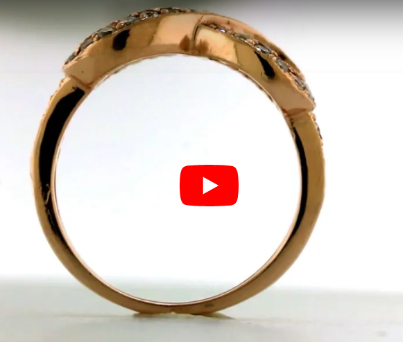 Infinity Diamond Anniversary Band 0.43 ct tw Round-cut 14K Rose Gold BAN021 - NorthandSouthJewelry