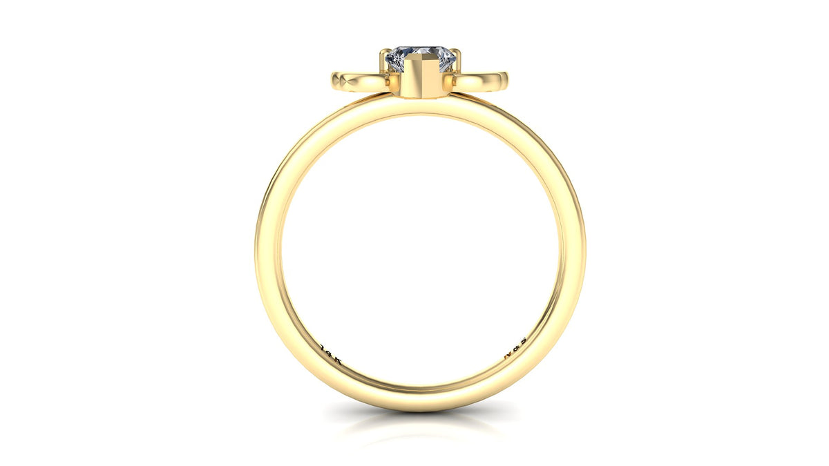 4mm (0.25ct) ForeverOne Heart Moissanite Wing Setting Moissanite Ring 14K Gold MOENG083