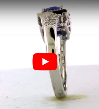 1.67 CT Tanzanite Diamond Ring 0.53 CT TW 14K White Gold TZR003 - NorthandSouthJewelry